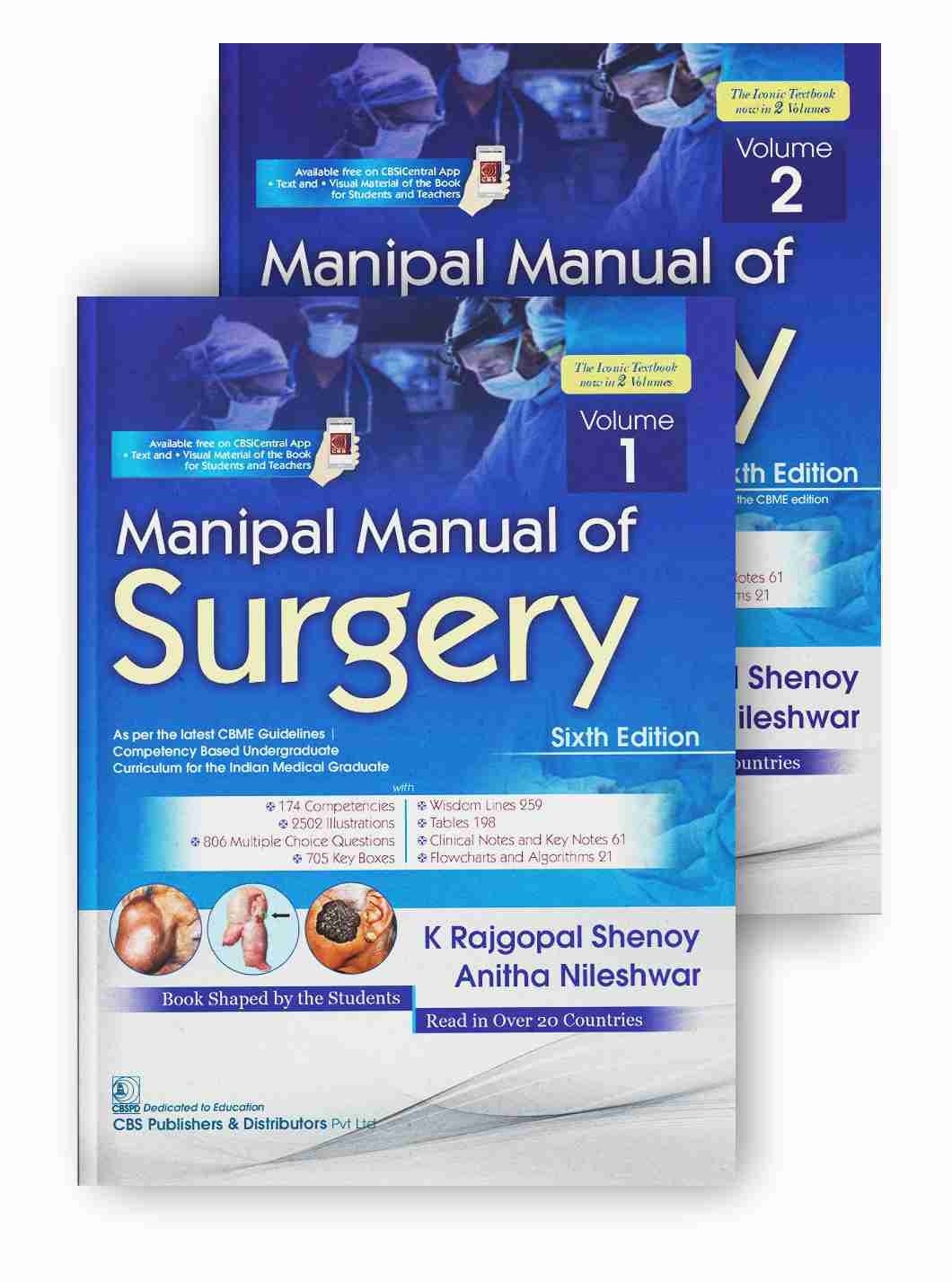Manipal Manual of Surgery 2 Vols 6th Ediution
