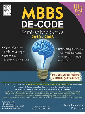MBBS DE-Code-3rd Prof (Dr. RML, Avadh University) Semi Solved Series 2019-2000